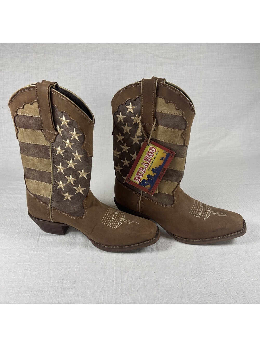 Size 8.5Durango Brown/Union Flag Western Cowboy Boots